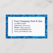 Carte De Visite Ondulation de l'eau bleue de service de piscine (Dos)