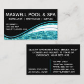 Carte De Visite Ondulation vert-bleu d'Aqua de l'eau de piscine (Devant / Derrière)