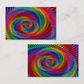 Carte de visite onduleux de fractale d'arc-en-ciel (Devant / Derrière)