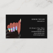 Carte De Visite ongle salon afroamerican main hologles (Dos)