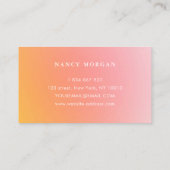 Carte De Visite Ongle Tech Gradient Rose Pêche Groovy Rétro (Dos)