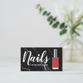 Carte De Visite Ongles | Bouteille polonaise à ongle rouge | Marbr (Debout devant)