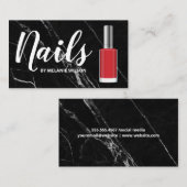 Carte De Visite Ongles | Bouteille polonaise à ongle rouge | Marbr (Devant / Derrière)