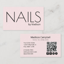 Ongles Code QR d'Icône Sociale Moderne Rose Pâle