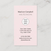 Carte De Visite Ongles Code QR Icône Sociale Moderne Rose Pâle (Dos)