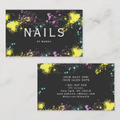 Carte De Visite Ongles colorées de peinture (Devant / Derrière)
