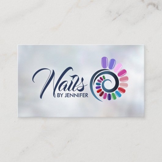 Carte De Visite Ongles colorées Rendez-vous en spirale (Devant)