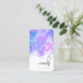 Carte De Visite Ongles d'aquarelle violet clair moderne (Debout devant)