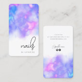 Carte De Visite Ongles d'aquarelle violet clair moderne (Devant / Derrière)