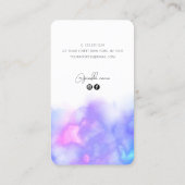 Carte De Visite Ongles d'aquarelle violet clair moderne (Dos)