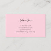 Carte De Visite Ongles de marbre blanc et rose moderne (Dos)