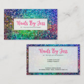 Carte De Visite Ongles d'impression de texture de Parties scintill (Devant / Derrière)