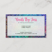 Carte De Visite Ongles d'impression de texture de Parties scintill (Dos)