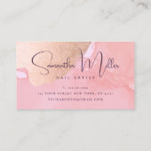 Carte De Visite Ongles d'or rose moderne (Dos)