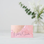 Carte De Visite Ongles d'or rose moderne (Debout devant)