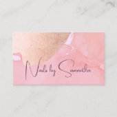 Carte De Visite Ongles d'or rose moderne (Devant)