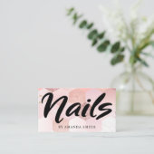 Carte De Visite Ongles dorées Roses (Debout devant)