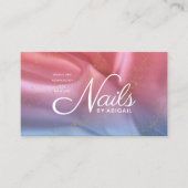 Carte De Visite Ongles Grillées De Satin rose Par "Nom" (Devant)