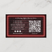 Carte De Visite Ongles Manucureuse Mur Brique et Néon Rouge Code Q (Dos)