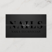 Carte De Visite Ongles minimalistes en noir blanc (Devant)