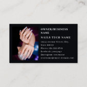 Carte De Visite Ongles minimalistes en noir blanc (Dos)