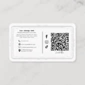 Carte De Visite Ongles Noirs Longs et Énergie Cristalline Code QR (Dos)