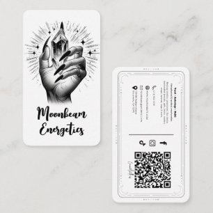 Carte De Visite Ongles Noirs Longs & Réseaux Sociaux Énergie Crist
