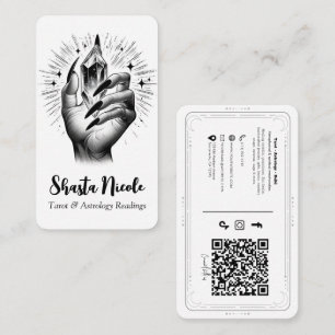 Carte De Visite Ongles Noirs Longs & Réseaux Sociaux Énergie Crist