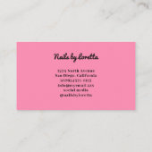 Carte de visite Ongles Pailletés Rose (Dos)
