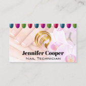 Carte De Visite Ongles peints | Belle Logo Or Metallic (Devant)