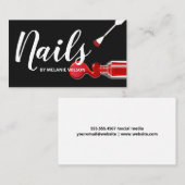 Carte De Visite Ongles | Red Nail Polonais et Brush (Devant / Derrière)