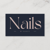 Carte De Visite Ongles Typographie Gras rose blush (Devant)