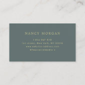 Carte De Visite Ongles Typographie Gras Vert Foncé (Dos)