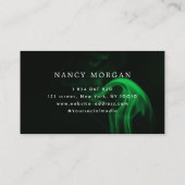 Carte De Visite Ongles Vert Néon Élégant Typographie Script (Dos)