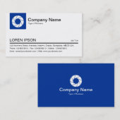 Carte De Visite Onglet Couleur - Marine - Symbole d'ouverture blan (Devant / Derrière)