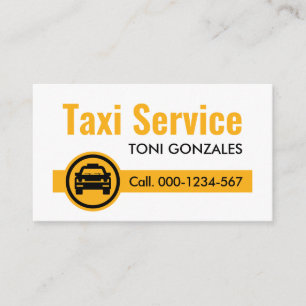 Carte De Visite Onglet de couleur minimaliste de taxi jaune simple