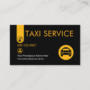Carte De Visite Onglet de Taxi Jaune de Style Minimaliste