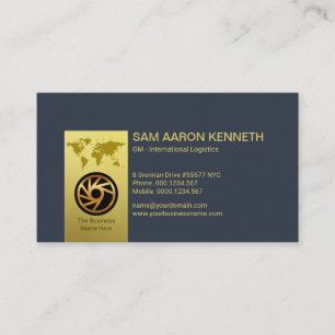 Carte De Visite Onglet Gold de Faux Logistique d'entreprise Bleue