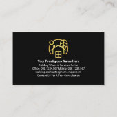 Carte De Visite Onglet Outils de construction d'or étonnant (Dos)