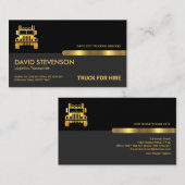 Carte De Visite Onglet Rétro Couches Gris Noir Or - Accueil Déplac (Devant / Derrière)