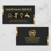 Carte De Visite Onglets or rétro Handyman Icônes de l'outil (Devant / Derrière)