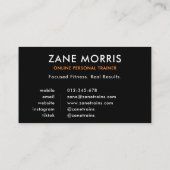 Carte De Visite Online Personal Trainer Photo QR Code (Dos)