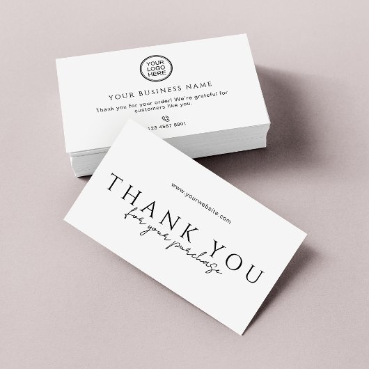 Carte De Visite Online Store Order Packaging Thank You Inserts