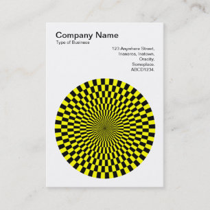 Carte De Visite Op Art - noir et jaune