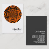 Carte De Visite Op Art rétro - Orange et noir (Devant / Derrière)