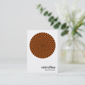 Carte De Visite Op Art rétro - Orange et noir (Debout devant)