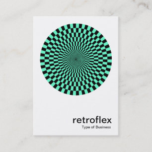 Carte De Visite Op Art rétro - Turquoise et Noir