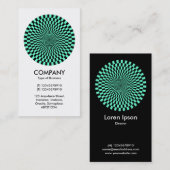 Carte De Visite Op Art - Turquoise et Noir (Devant / Derrière)