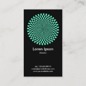 Carte De Visite Op Art - Turquoise et Noir (Dos)
