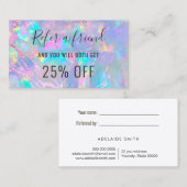 Carte De Visite opal arrière - plan feuille de référence (Devant / Derrière)